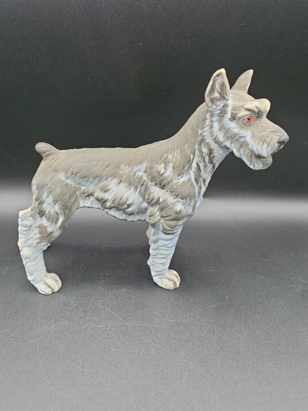 Vtg 1960's Blue Schnauzer Dog 7733 Andrea by Sadek Japan Figurine Bisque